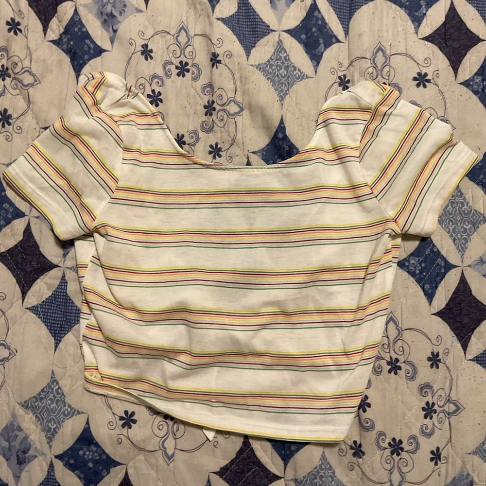 Brand: N/A Color: White with colorful stripes